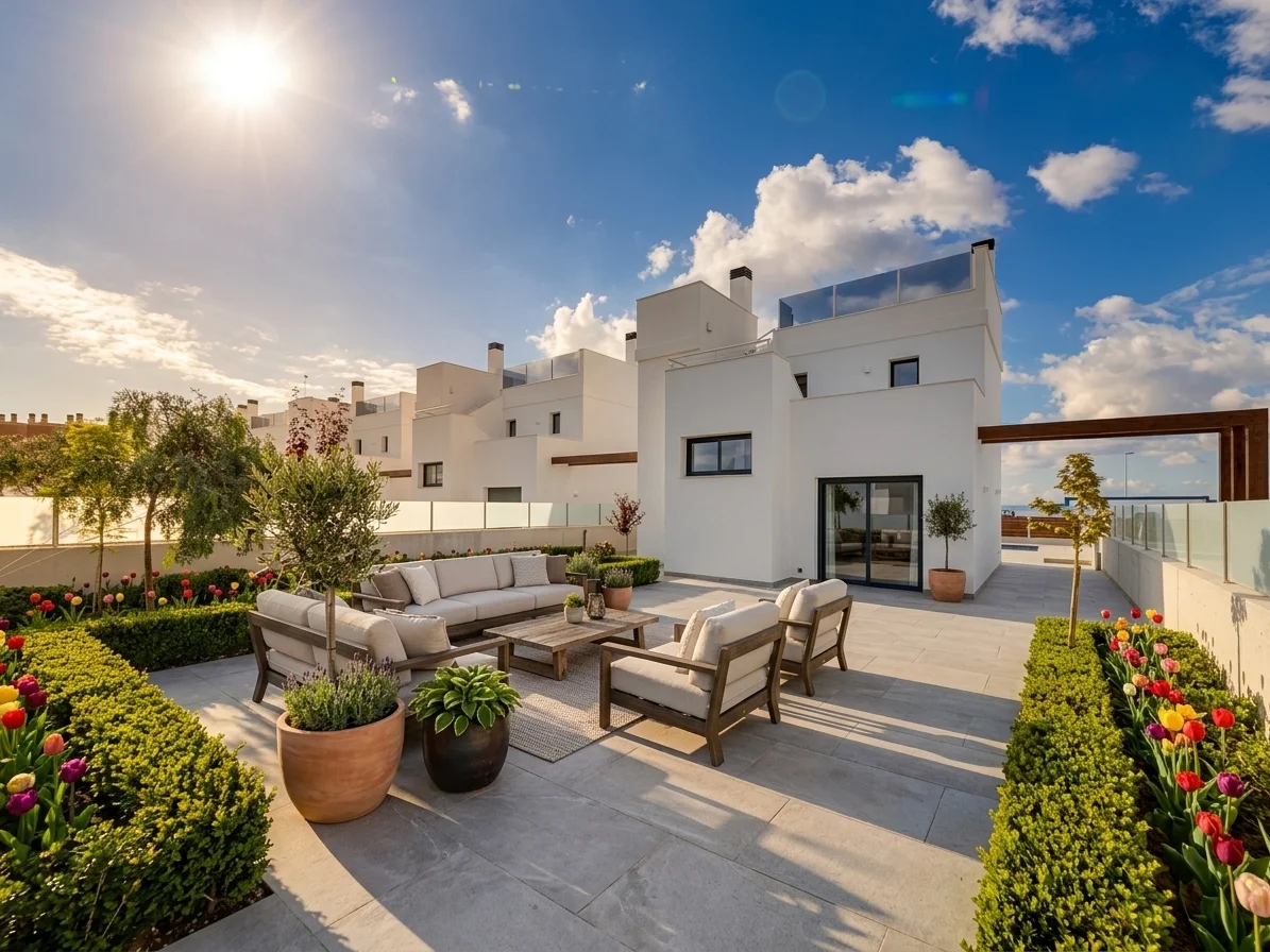 Ejemplo de exterior - terraza con conjunto de lounge